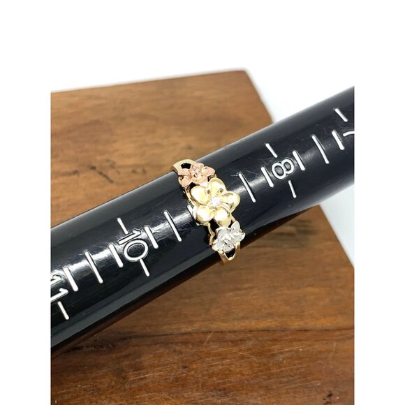 Floral Cocktail Ring 14k Yellow Gold Estate Jewelry Women's Size 9 - Picture 9 of 13